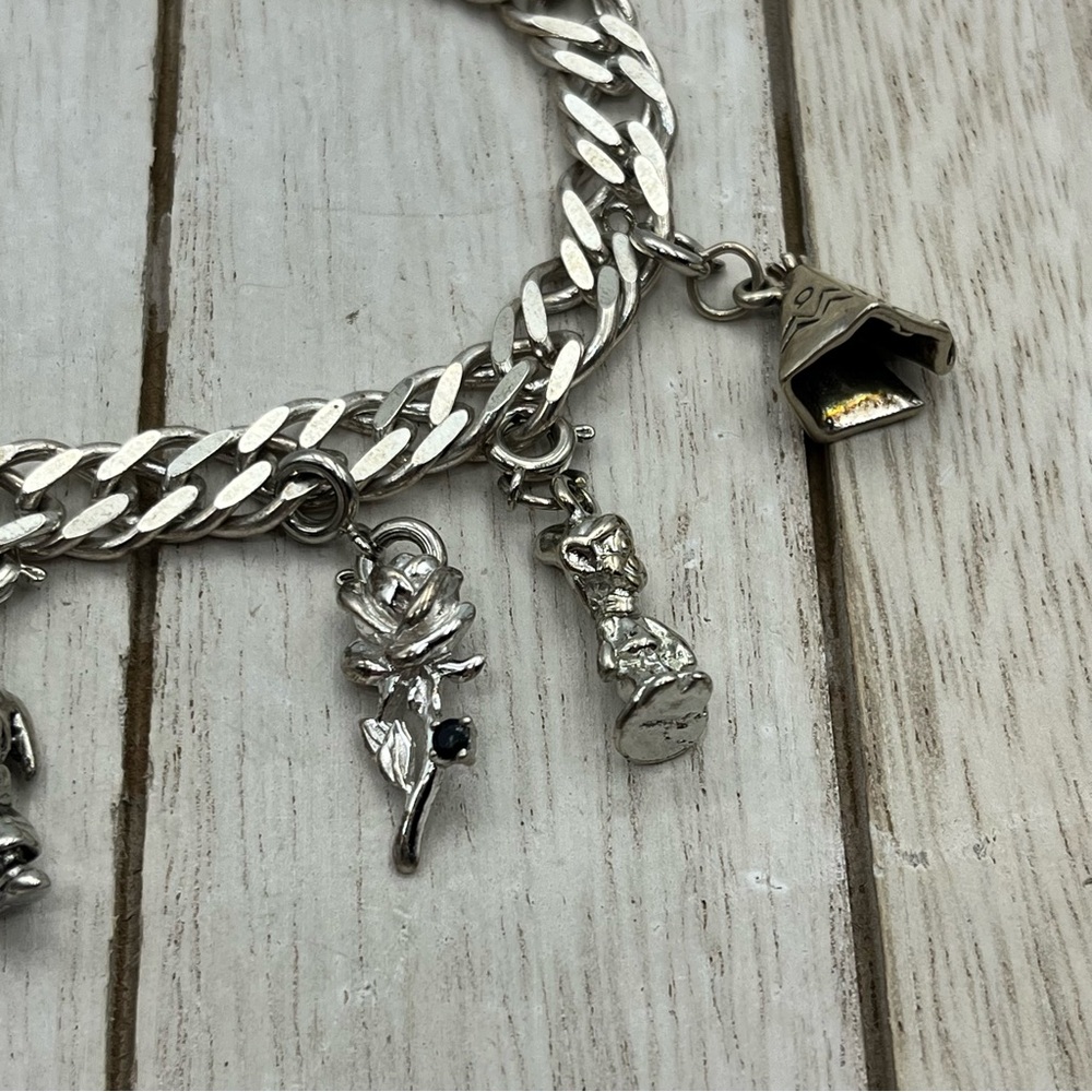 Vintage Walt Disney sterling Silver Character Charm Bracelet - Picture 3 of 9